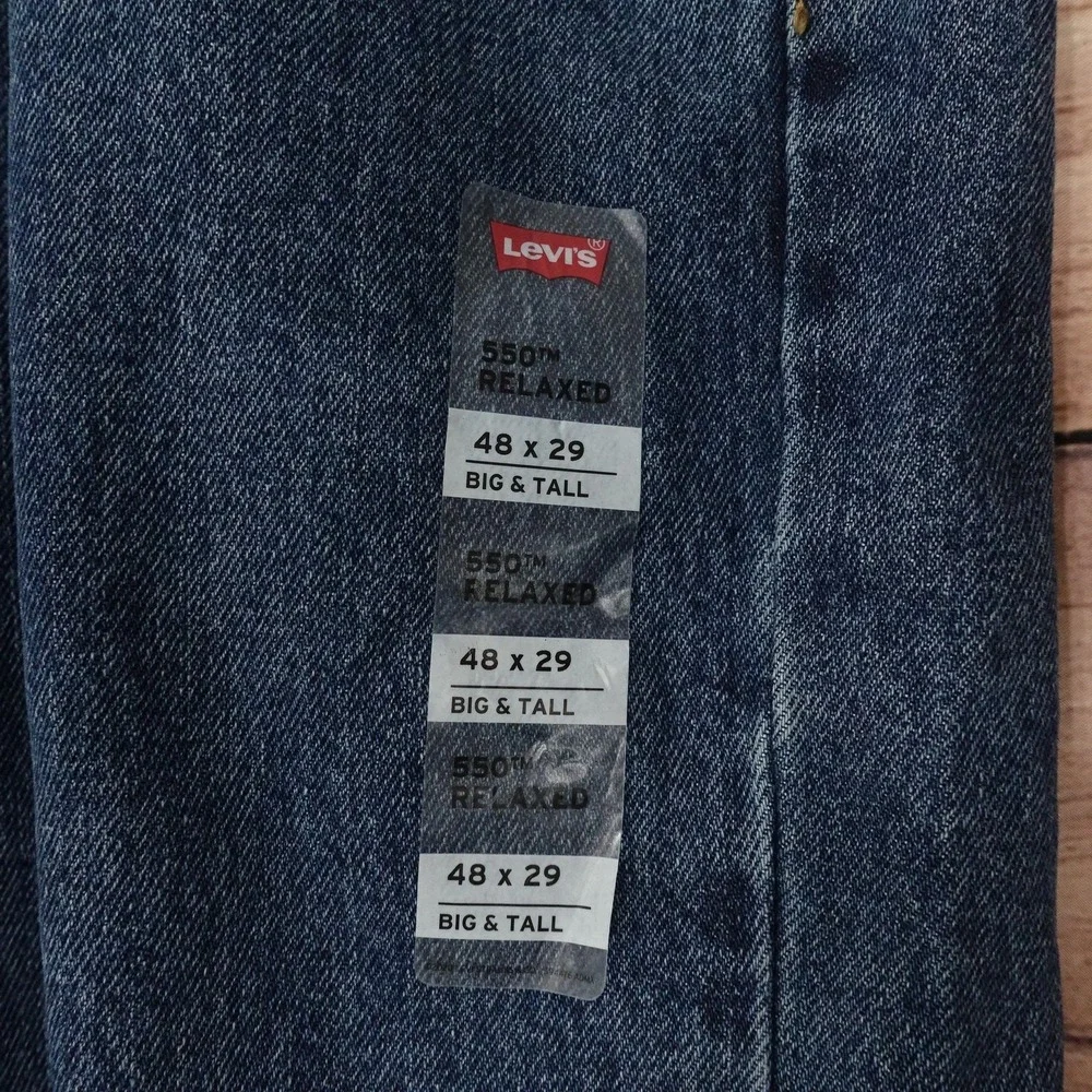 Levis 550 Relaxed Jeans Mens 48x29 Blue Medium Wash Tapered Denim
